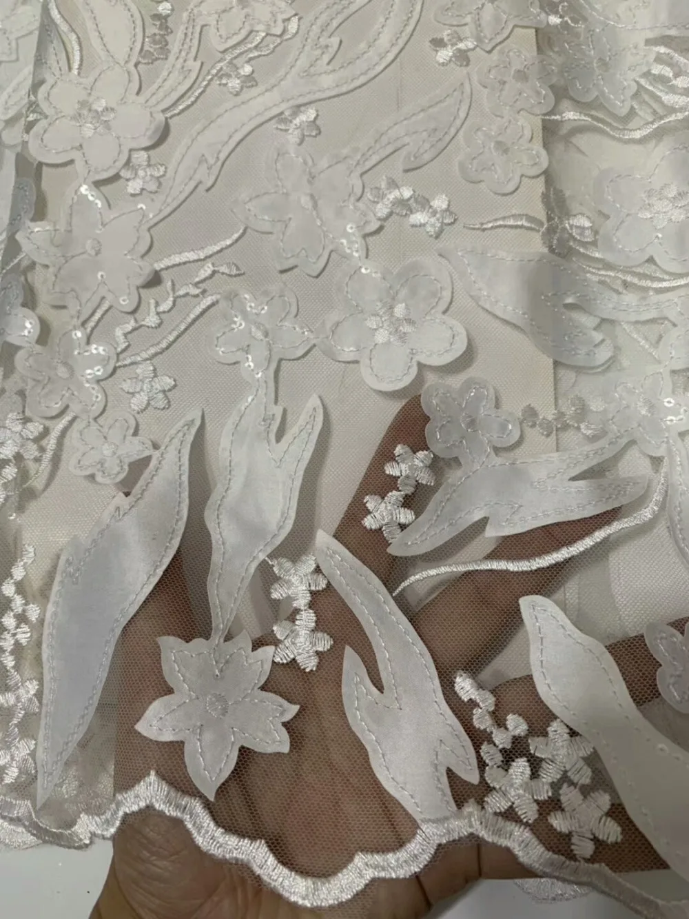 2018 African sequins net lace fabric white New hot sale nigeria dress french for wedding sewing zjcd1125 | Дом и сад