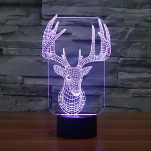 Новая акриловая атмосферная лампа Милу оленя, семь меняющихся цветов, светодиодный маленький ночсветильник с USB, украшение для дома, подарок для детей на Хэллоуин