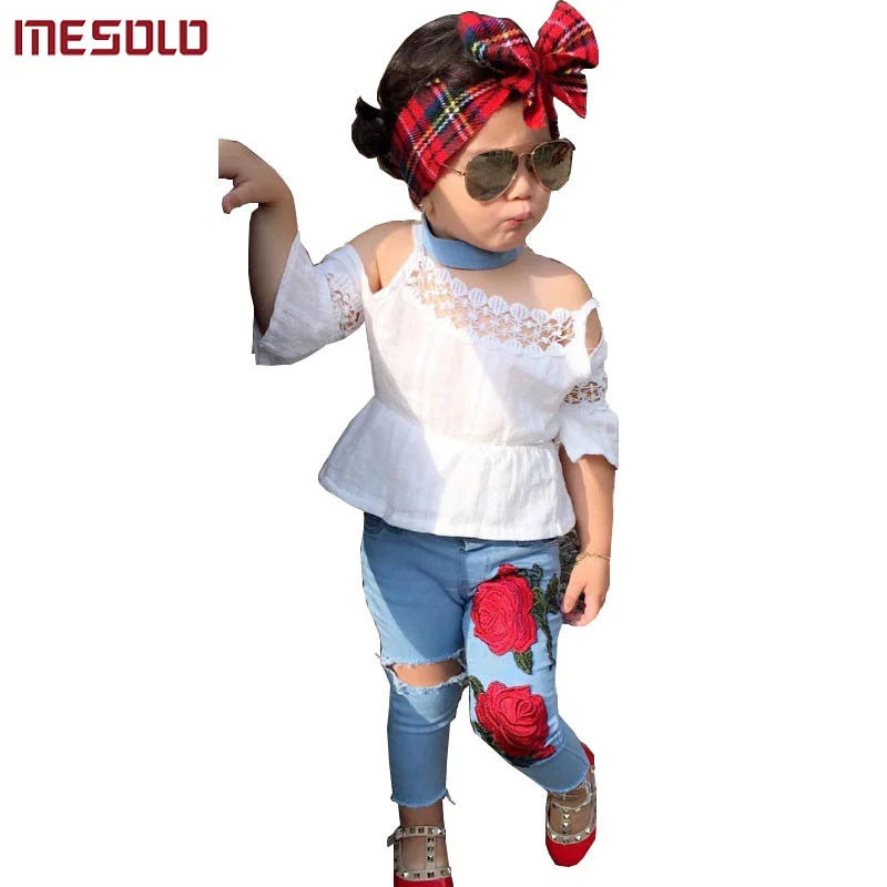 Комплекты модной одежды для девочек MESOLO топы на бретельках с короткими рукавами +