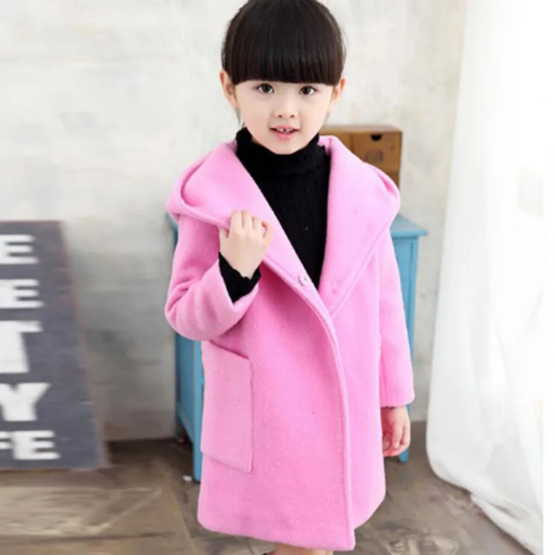 2018 Girls Jacket girls Trench Coat Autumn Children Long Kids Solid Jackets and Coats Teenage Outwear |