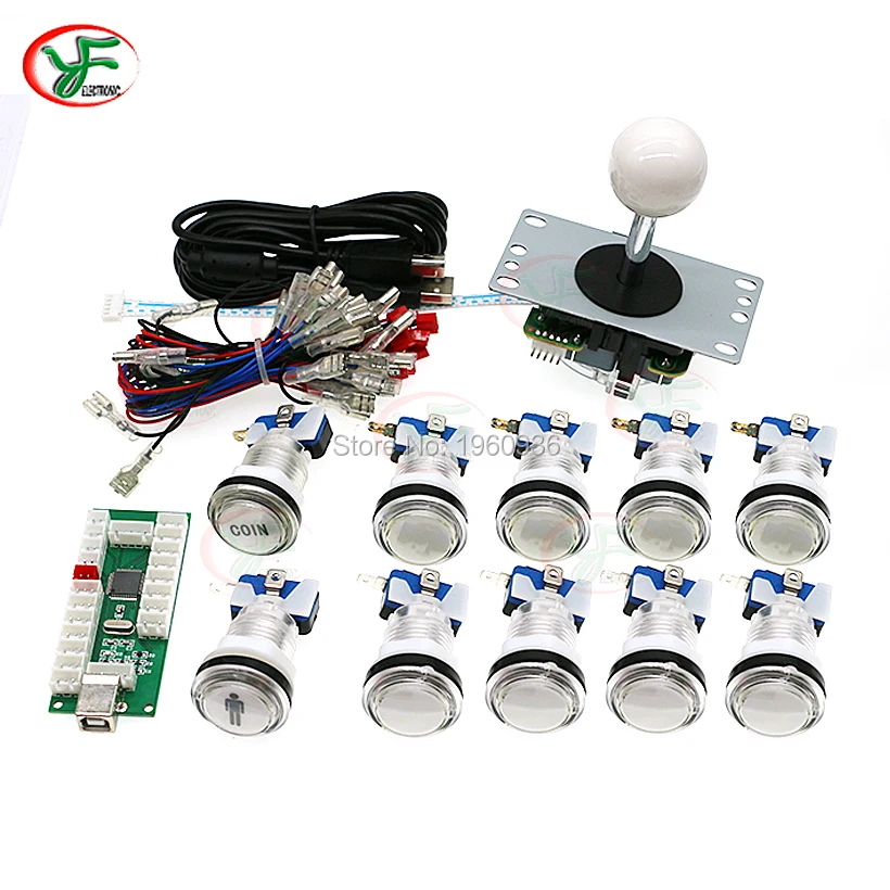 Копия SANWA Джойстик + 10x5 в светодиодный кнопка USB энкодер для ПК PS3 Raspberry Pi Retropie MAME