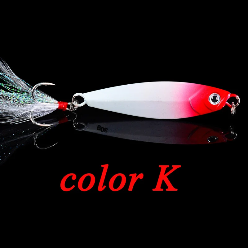 color K Горячая 7/10/15/20/30 гр катушка для ловли приманка для спининга металлическая приманка тунец светится в темноте рыболовные снасти Привести minnow крючковый лов pesca 30 - Цвет: color K