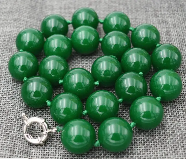 Beautiful Green 16mm Round Beads Necklace 18&quot 36&quot |