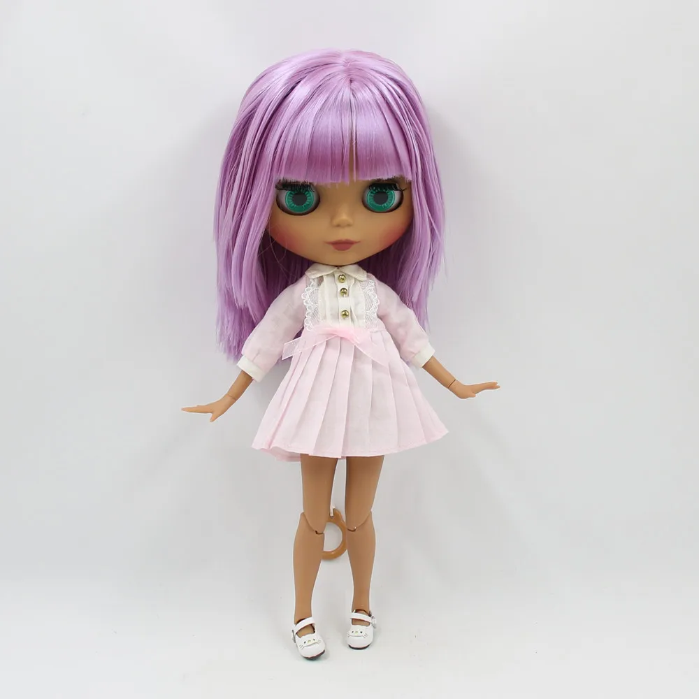 ICY DBS Blyth 1/6 bjd dolls with black skin nude joint body and matte face purplr curly hair BL2137 | Игрушки и хобби