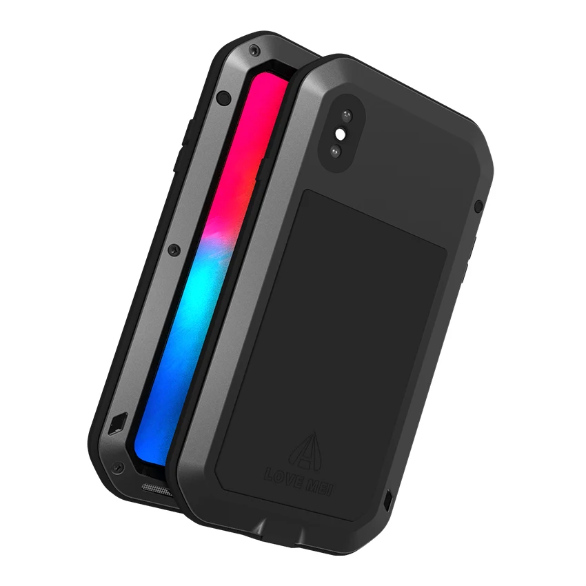 Love Mei Brand Case For iPhone X XS MAX XR Metal Phone Cover 7 8 Plus 6 6s Rugged Armor Shockproof Shell |