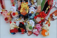 japanese wind lucky cat fabric key chain cat phone pendant phone wholesale 10pcslot new