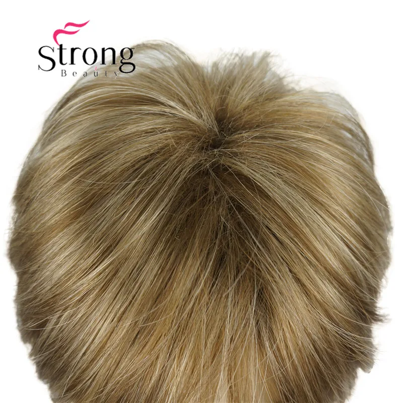 StrongBeauty короткий слоистый блондин Толстый Пушистый полный синтетический парик Тепло ОК