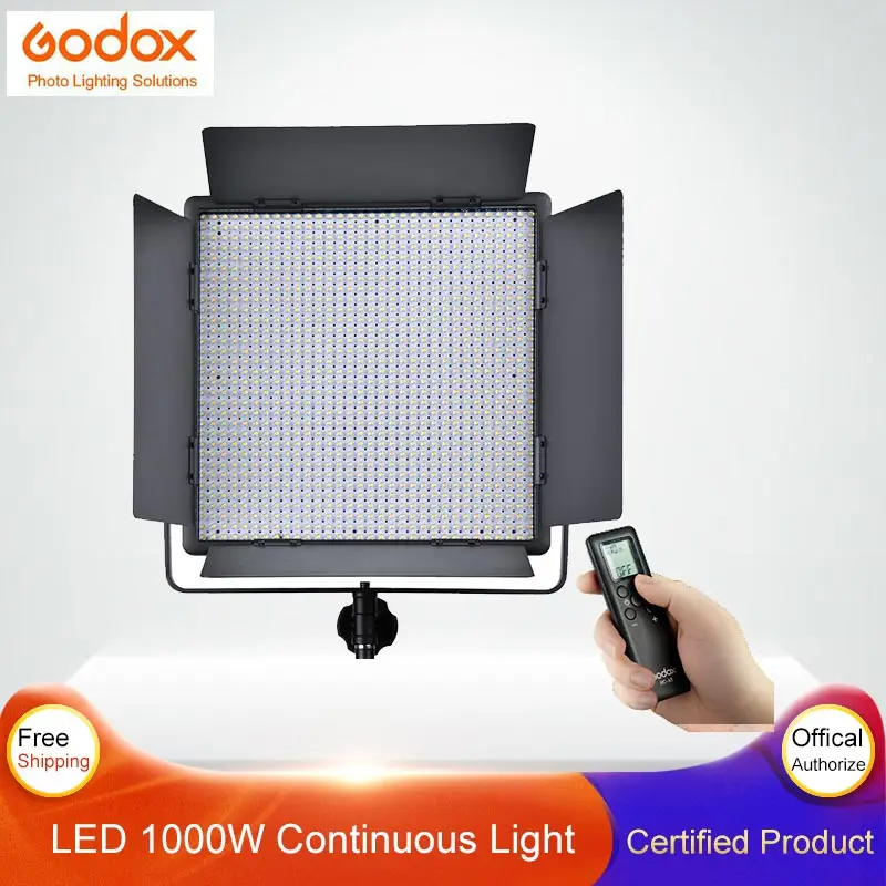 Godox светодиодный 1000 4400Lux затемнения белый желтый фотостудия видео Панель