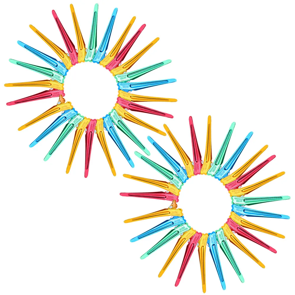 Красочные зажимы для волос из кожи аллигатора стальные плоские одиночные