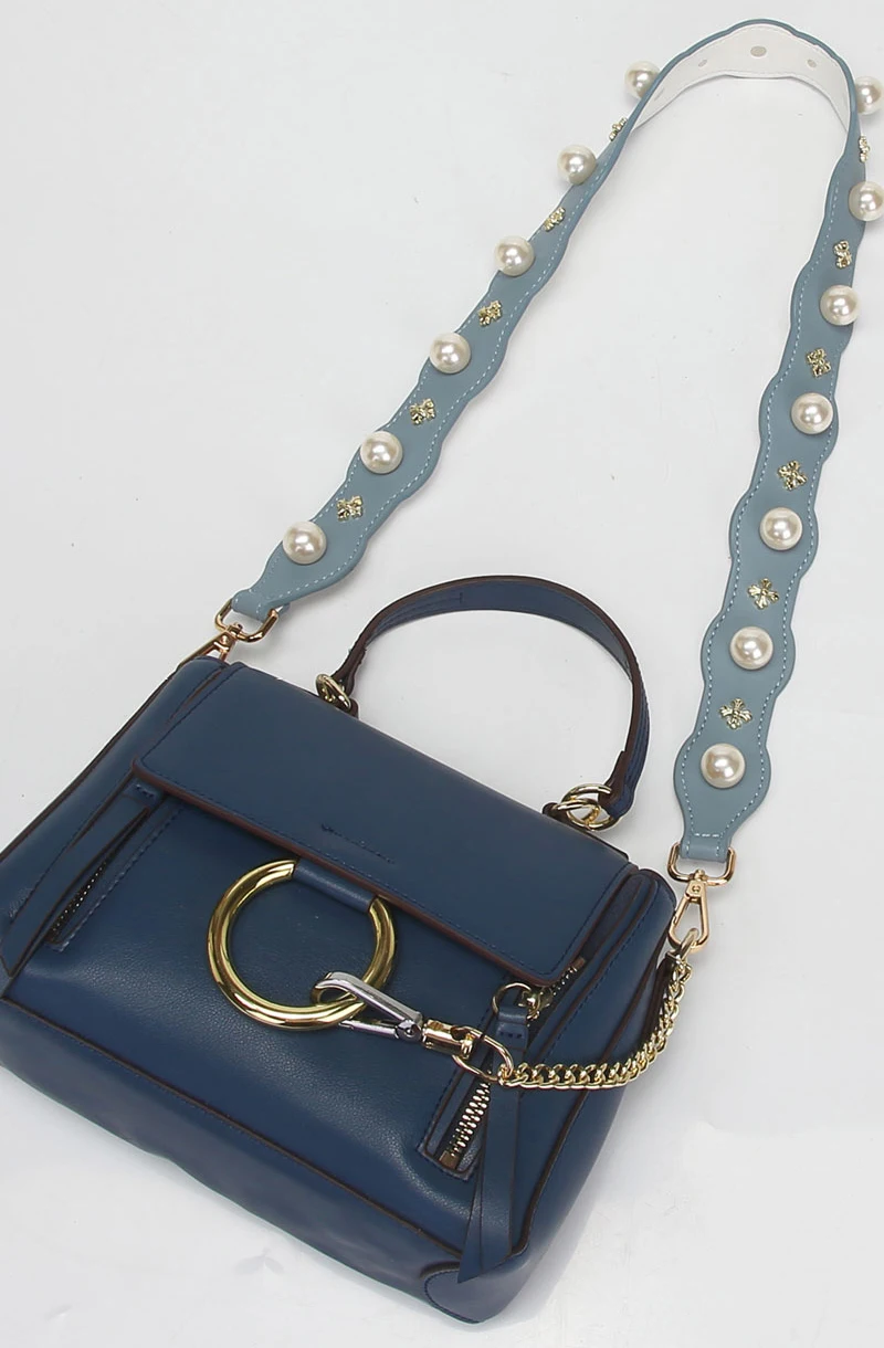 Новая волна сумка ремень Мода шикарный жемчуг с заклепками сумка ремень трендовая сумка ручки Замена аксессуары KZ0390