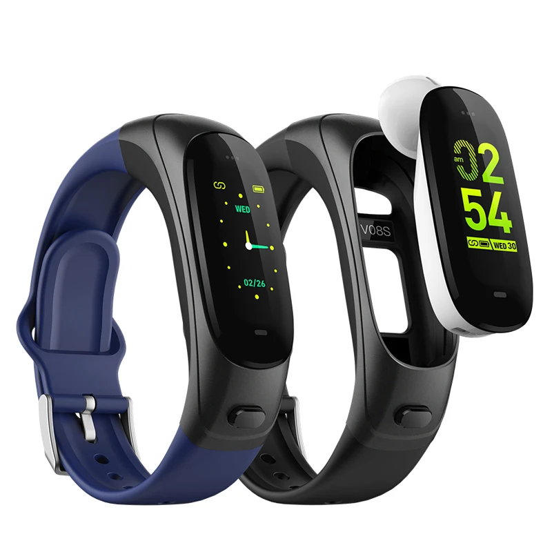 Смарт-браслет BOZLUN V08S Bluetooth-наушники музыкальная гарнитура пульсометр