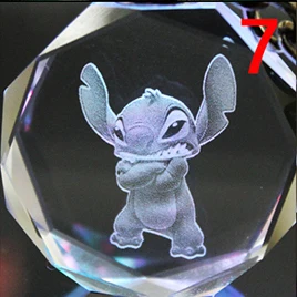 Lilo& stitch модный брелок со стразами из мультфильма аниме Хрустальный блестящий шар для косплея светодиодный брелок для автомобиля светодиодный брелок для ключей - Цвет: 7