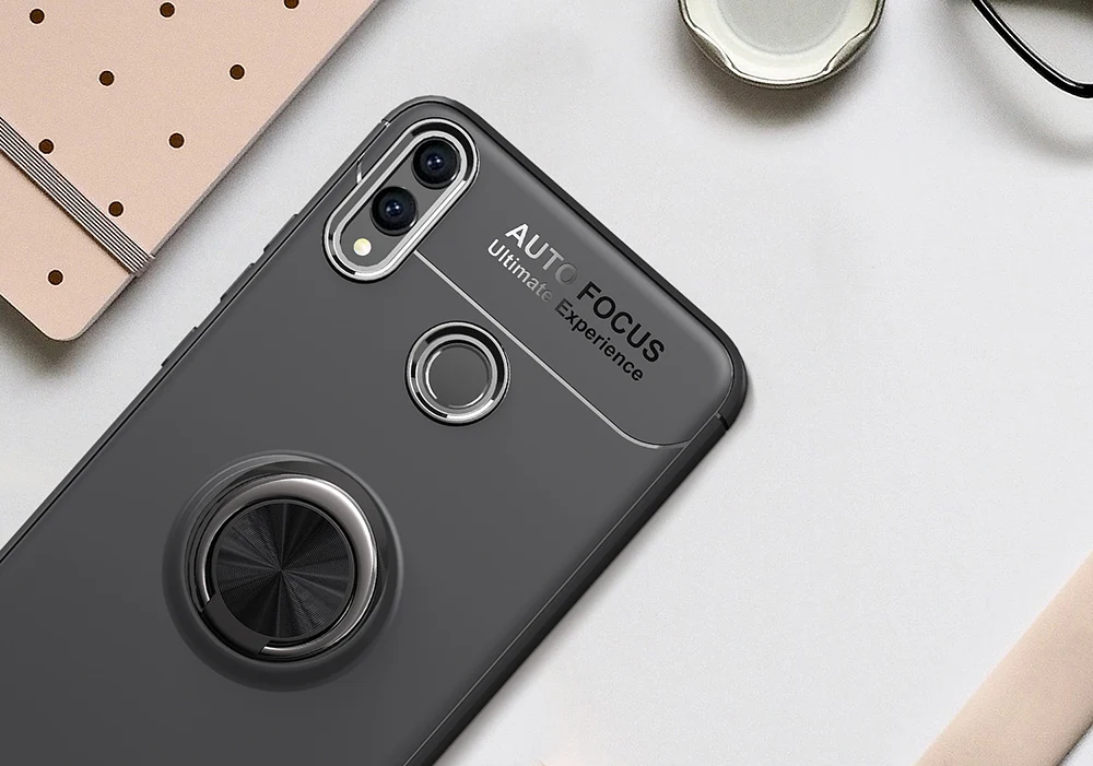 Чехол honor 8C для huawei honor 8C, чехол с вращающимся кольцом на палец, Матовая Мягкая силиконовая задняя крышка для huawei honor 8C, чехол