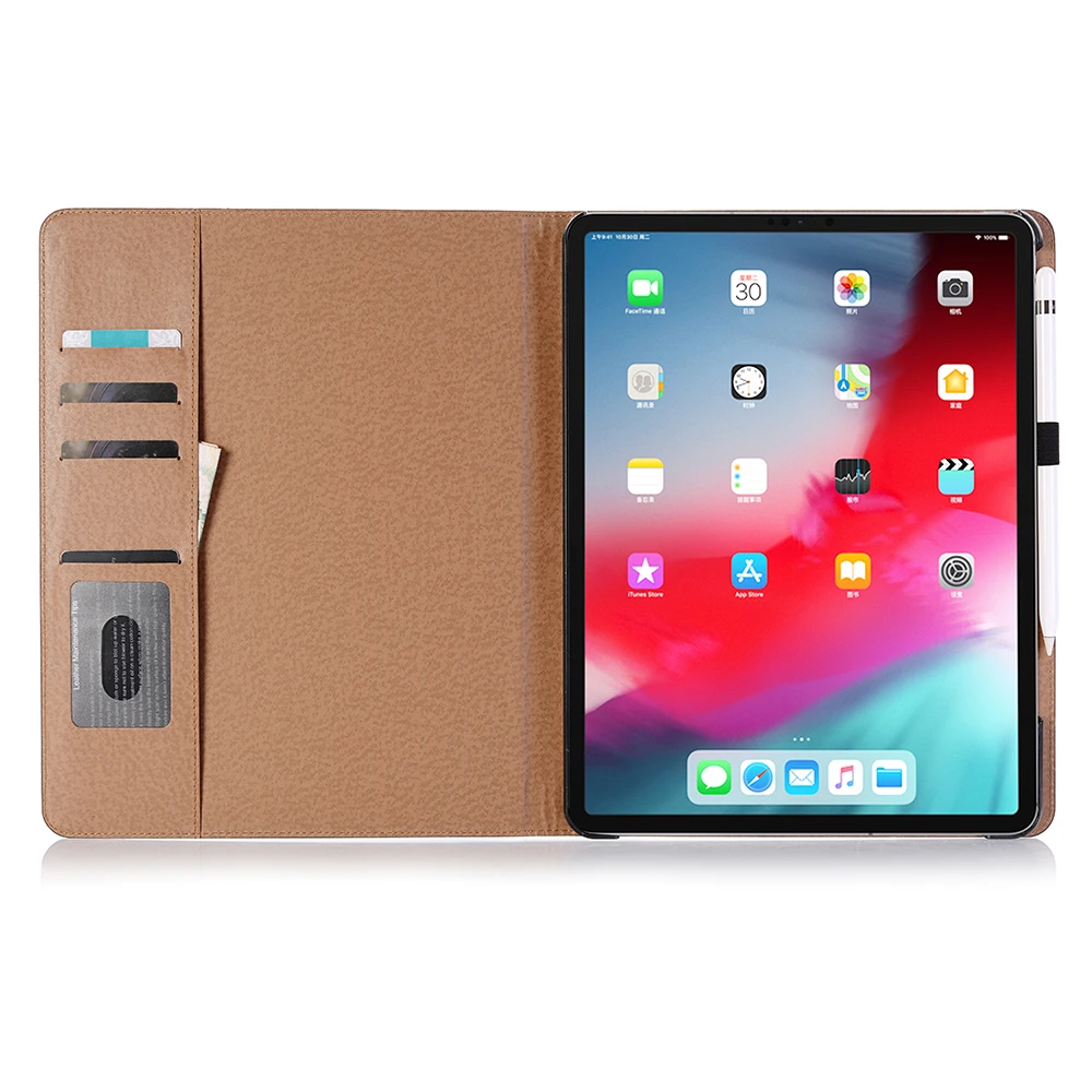 Чехол для iPad Pro 11 2018 Роскошный кожаный чехол с подставкой Магнитный держателем