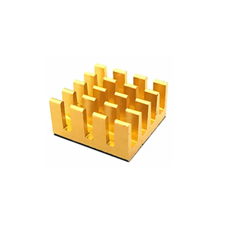 Hot 5 Pcs AL6063 Gold Protection Aluminum Profile Heatsink 14*14*7MM Motor Electronic DIY Chip PCB Board Ram Cooling Module |