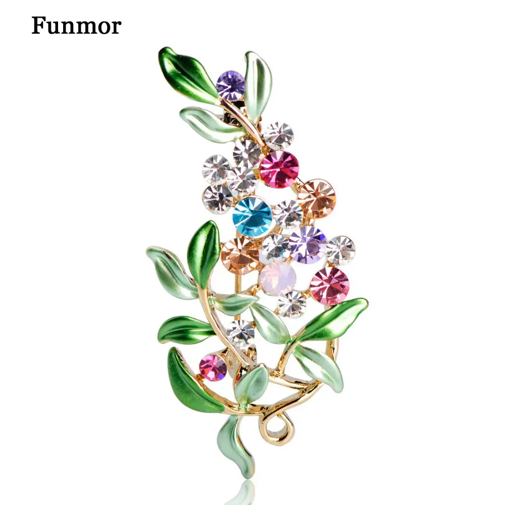 

Luxury Bijoux Large Enamel Esmaltes Leaf Flowers Brooches Epoxy Corsage Wedding Broach Bouquet Hijab Pin Broches Party Women Lot