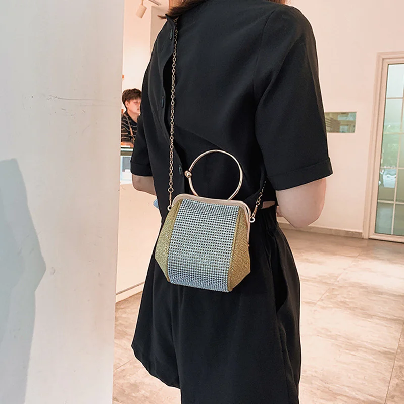 Новая яркая сумка-мессенджер с бриллиантами вечерняя сумочка сумка цепочкой |