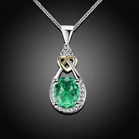 garilina fashion jewelry green semi precious stone silver color pendant for women ap2124