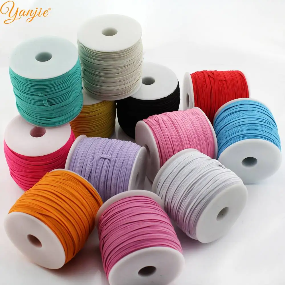 DHL shipping 30rolls 1/8 Skinny Elastic 3mm Width 50yards/roll DIY Kids Headbands Hair Accessories YOU PICK COLORS |