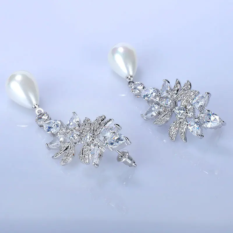 Серьги-подвески высокого качества с фианитом класса ААА женские роскошные