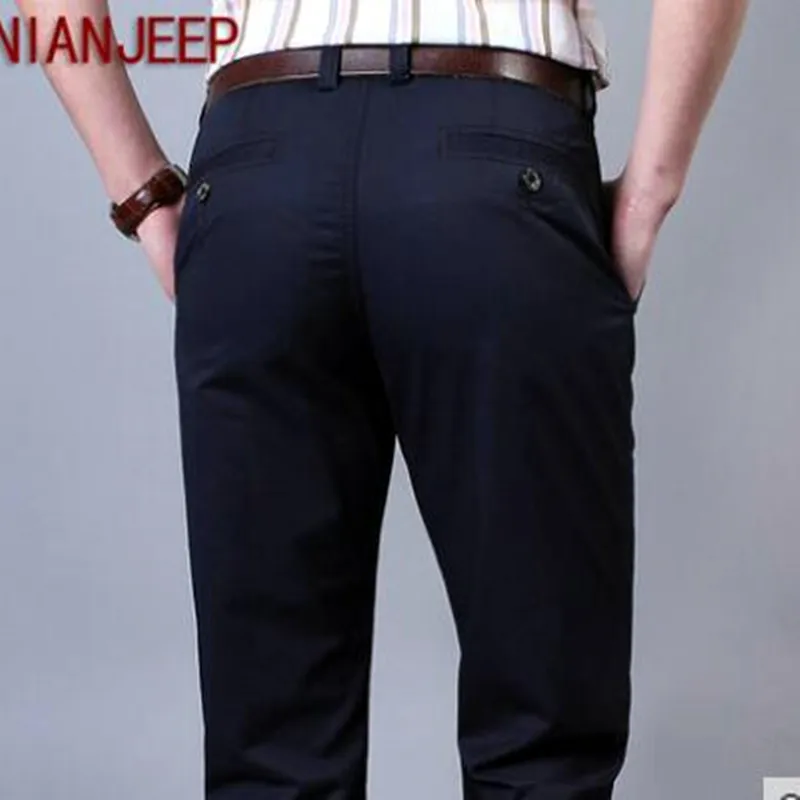 Новые модные высокое качество чисто мужские штаны из хлопка прямые длинные