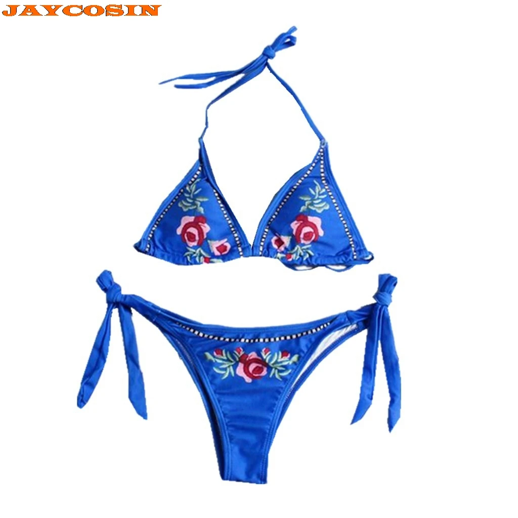 JAYCOSIN сексуальный женский синий Принт наборы для плавания модная пляжная одежда