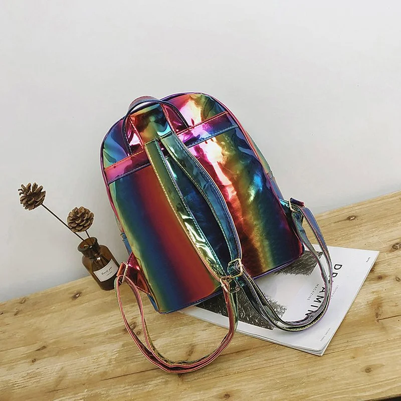 2018 новый рюкзак женский Радужный хит цветная лазерная сумка прозрачная