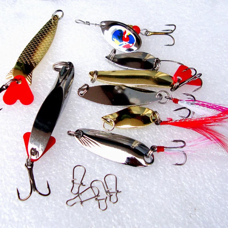 2020 12 шт. рыболовные приманки цвета рыболовная ложка металлическая приманка