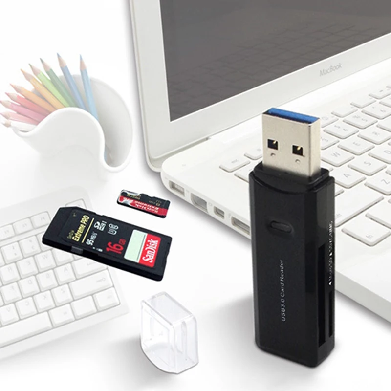 Larryjoe Высокоскоростной USB 3 0 кардридер памяти Комплект для SD/MicroSD/TF Транс Флэшка
