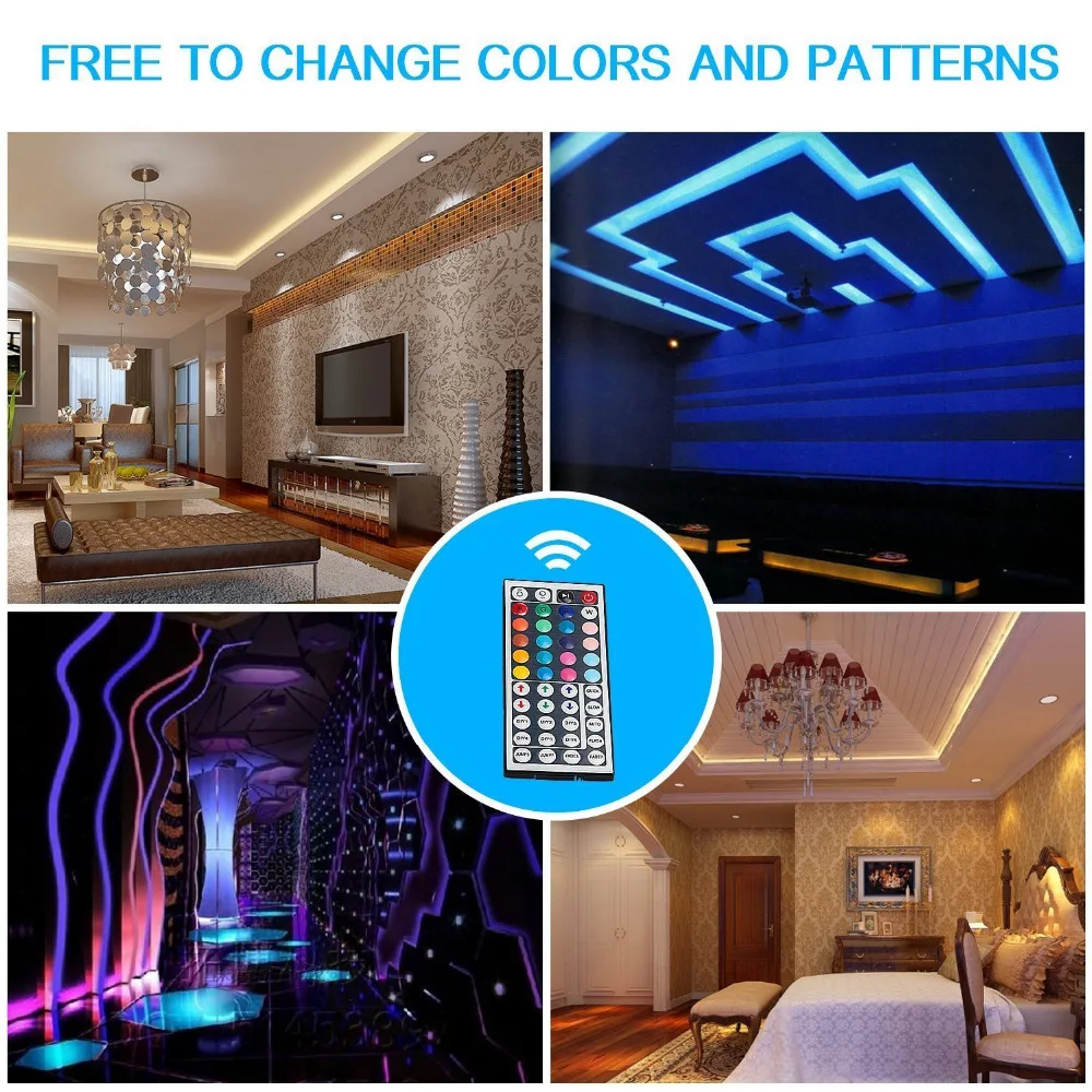 DIY светодиодный U HOME 5 м SMD5050 RGB светильник в полоску Водонепроницаемый IP65 + 44key ИК