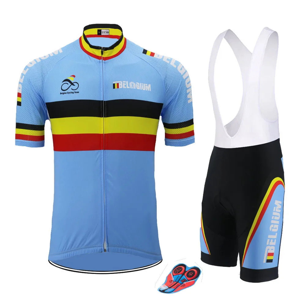 Комплекты классических велосипедных Джерси Бельгии комплекты одежды для