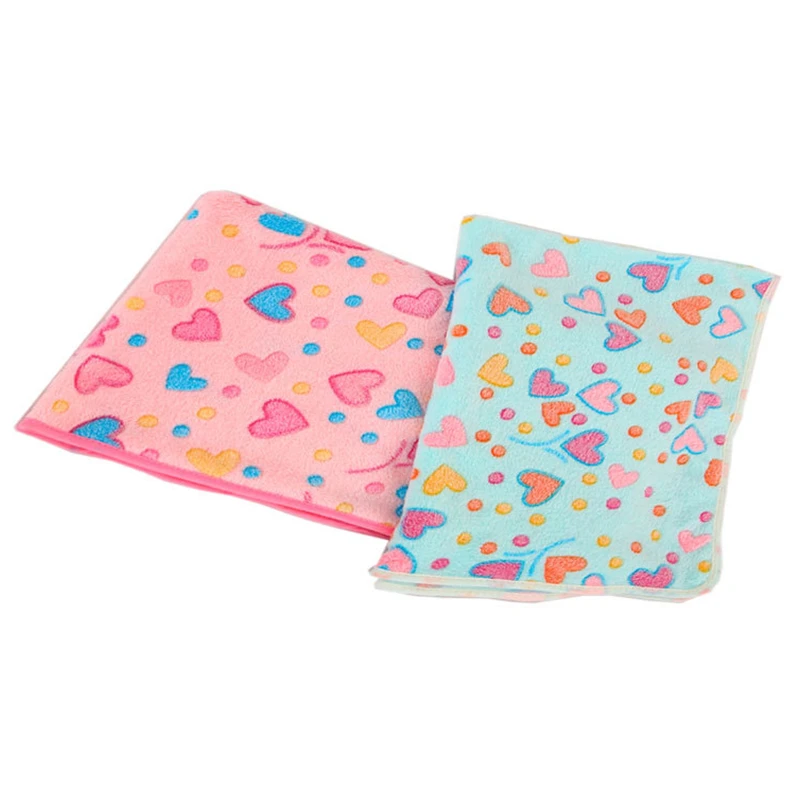 Heart pink Одеяло для домашних животных, зимний коврик для кошки, принт для ног, Звездный теплый спальный матрас, Маленькие Средние собаки, кошки, коралловый флисовый, для питомца - Цвет: Heart pink