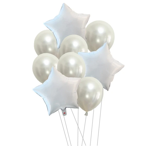 White Star 9 шт., 12 дюймов и 18 дюймов, креативный, много воздушных шаров, гелиевый воздушный шар "Конфетти", украшение для свадьбы, праздника, дня рождения, вечеринок - Цвет: White Star