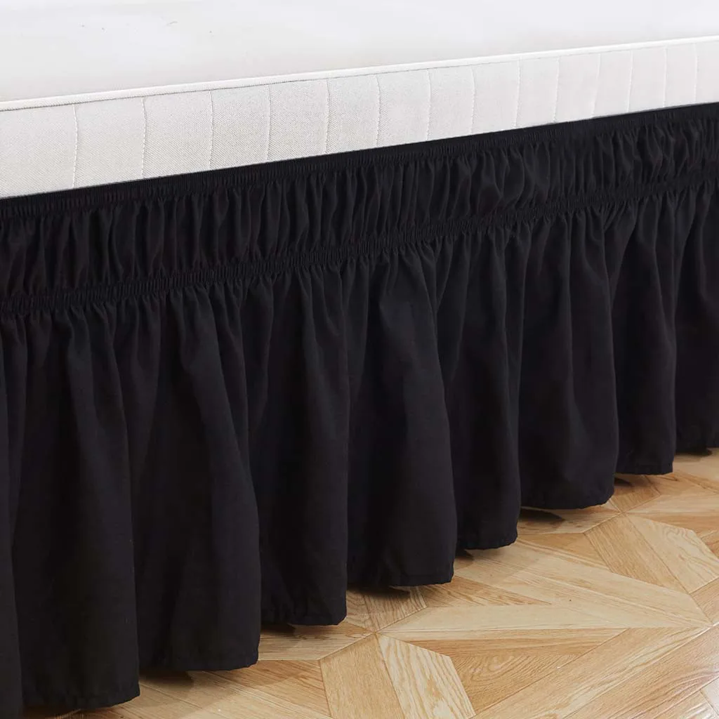 1 шт. Скандинавская однотонная черная Пылезащитная юбка с оборками разрезом на