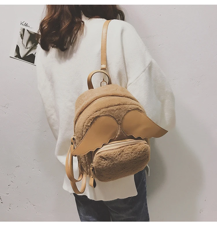 Мода Леопардовый небольшие рюкзаки для Для женщин Мини Рюкзак Kids Fashion Back Pack Путешествия цепи плюшевые сумки зима сумка sac