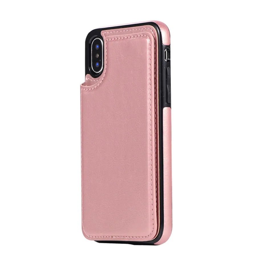 Роскошные Бизнес чехол для телефона из искусственной кожи для iPhone XR XS Max 6 6s 7 8 плюс 5S SE 5 нескольких держателей карт Kickstand чехол-книжка с застежкой