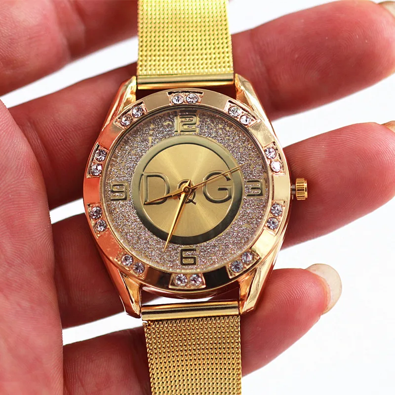 Модные Повседневные часы золотистый верх брендовые роскошные из нержавеющей