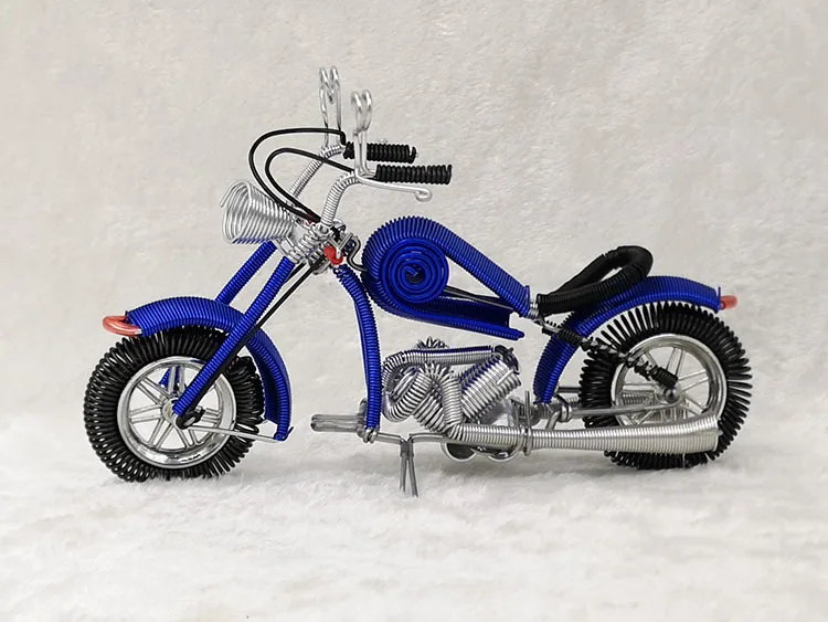 Горячая Ручная работа Harley мотоцикл алюминиевый провод модель ручной работы искусство и ремесла алюминиевый провод модель украшения больше цветов