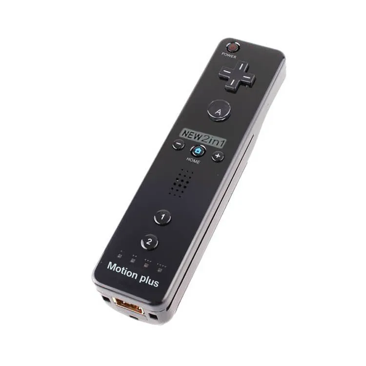 Черный 2 в 1 беспроводной пульт дистанционного управления для nintendo wii встроенный в движение плюс Nunchuk с ударопрочный силиконовый чехол-контроллер
