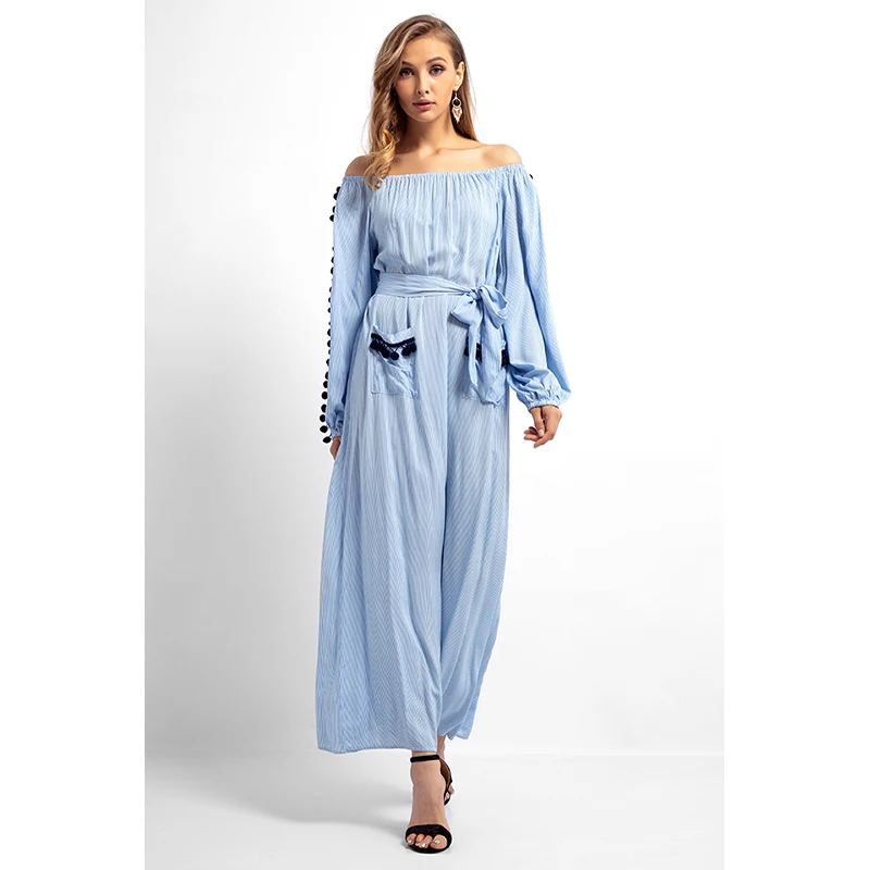 Богемное Платье макси с вырезом лодочкой и карманом модное Свободное длинное