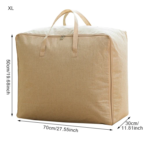 Beige XL ТКАНЕВОЕ Одеяло Складная Сумка-хранилище, органайзер, одеяло, одежда для гардероба, одежда для одежды, портативные аксессуары для дома на молнии - Цвет: Beige XL