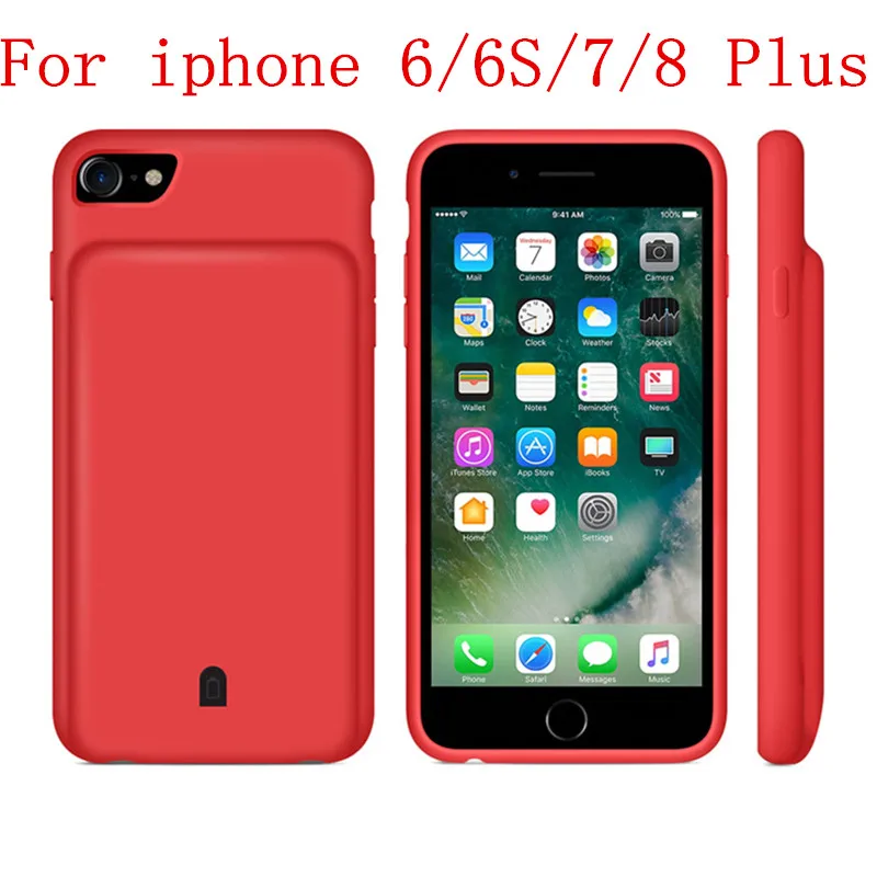 Портативный чехол с функцией зарядки для iPhone 6s 7 8 Plus резервным внешним