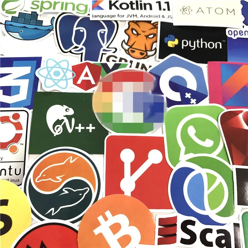 50 шт. интернет Java JS Php Html Cloud Docker Биткоин язык программирования приложение логотип