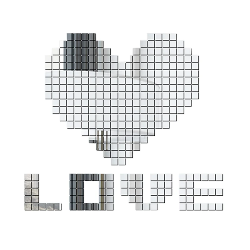 500/1000 шт./лот квадратные акриловые зеркальные декоративные наклейки на стену DIY