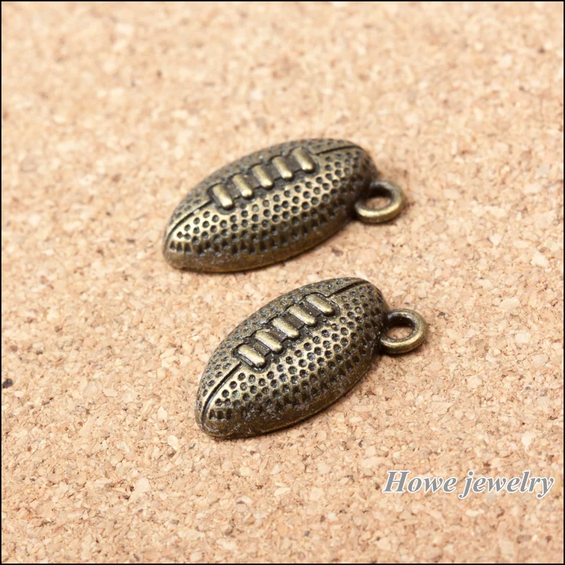 120 шт кулон Регби Футбол Античная бронзовая подвеска в европейском стиле