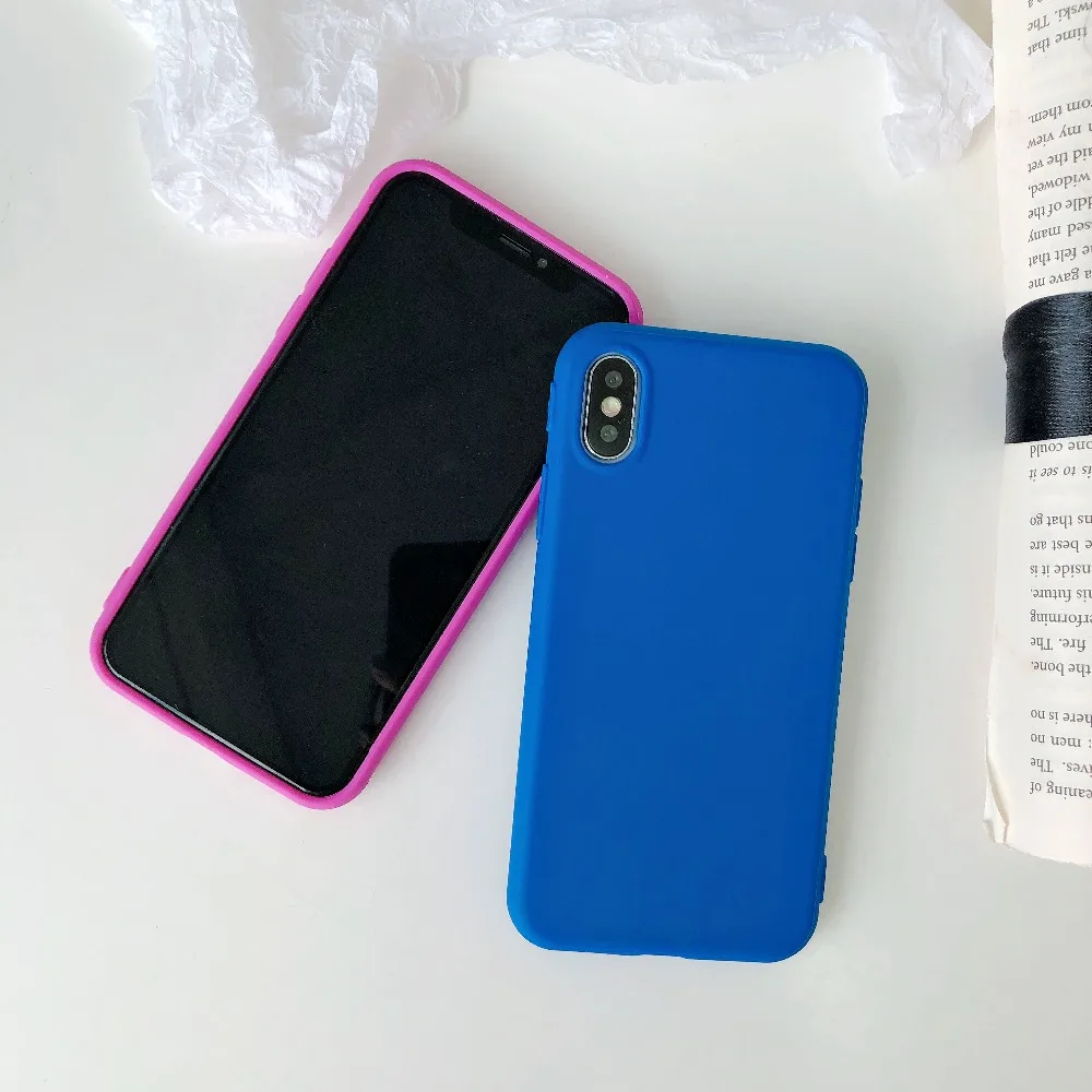 Карамельный цвет чехол для телефона iphone XS XR Max мягкий силиконовый матовый ТПУ