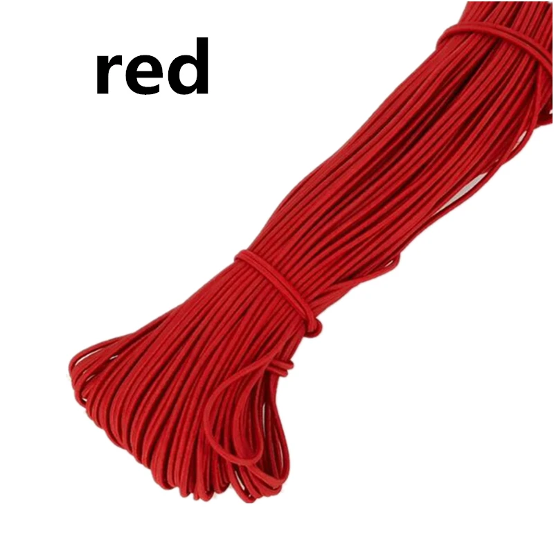 red 10 ярдов 2 мм цветная Высококачественная круглая эластичная лента круглая эластичная повязка Эластичная лента для дома DIY аксессуары для шитья - Цвет: red