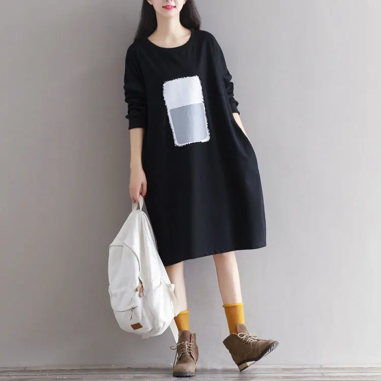 Платье для беременных Хлопковое трикотажное платье свободного покроя в