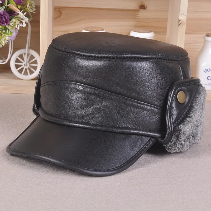 Новые шапки из овечьей кожи зимняя бейсболка шапка бомбер защитная для мужчин