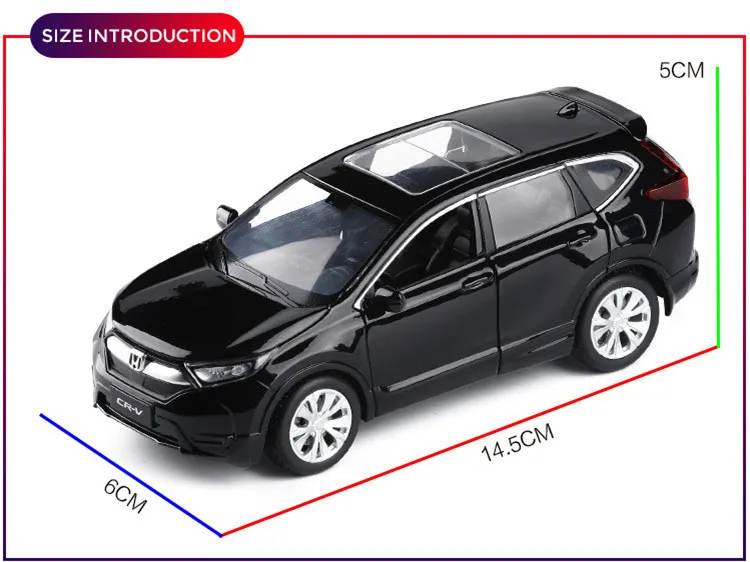 Горячая Распродажа 1:32 Honda CRV цинковый сплав внедорожная модель автомобиля, детский внедорожник игрушка звук и свет оттяните назад металлическая модель